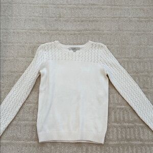 LOFT Cream Crew Neck Sweater